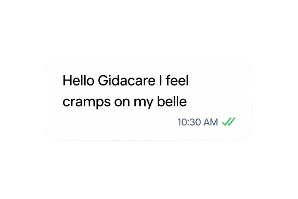 User message to GidaCare